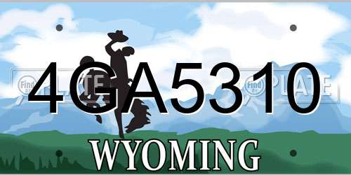 4GA5310 Wyoming License Plate
