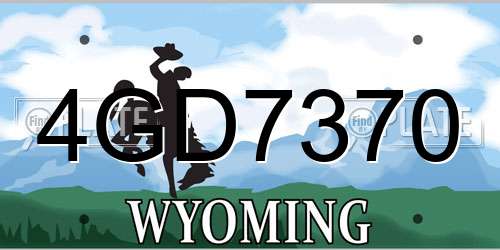 4GD7370 Wyoming License Plate