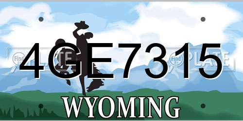 4GE7315 Wyoming License Plate