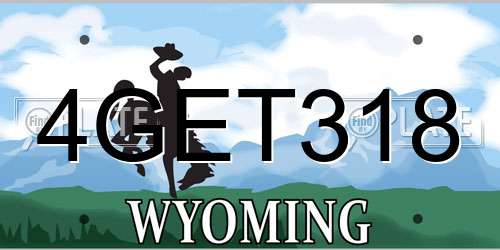 4GET318 Wyoming License Plate