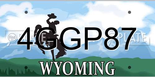 4GGP87 Wyoming License Plate
