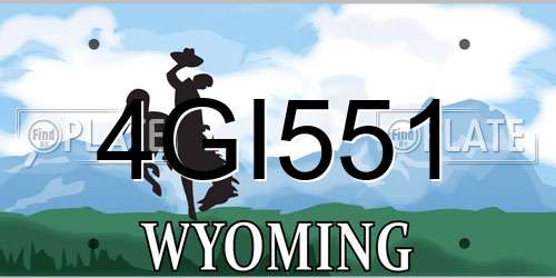 4GI551 Wyoming License Plate