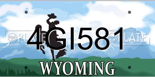 4GI581 Wyoming License Plate