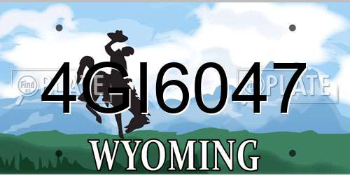 4GI6047 Wyoming License Plate