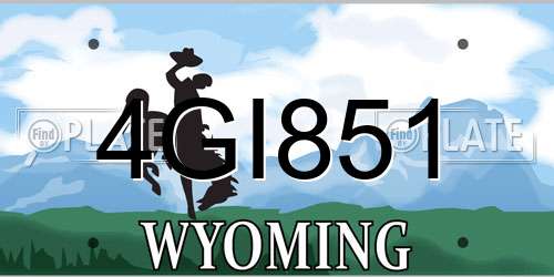 4GI851 Wyoming License Plate