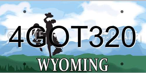 4GOT320 Wyoming License Plate