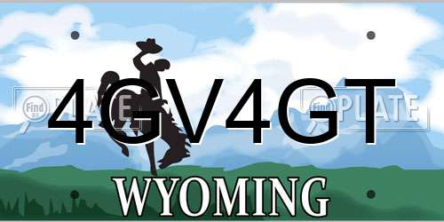 4GV4GT Wyoming License Plate
