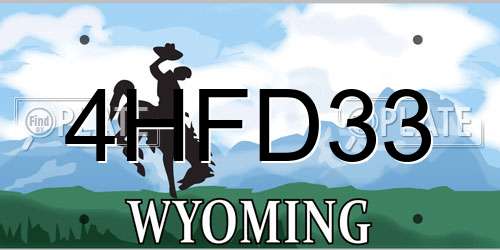4HFD33 Wyoming License Plate