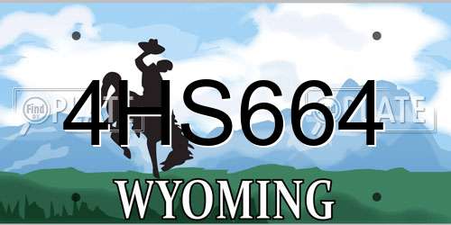 4HS664 Wyoming License Plate