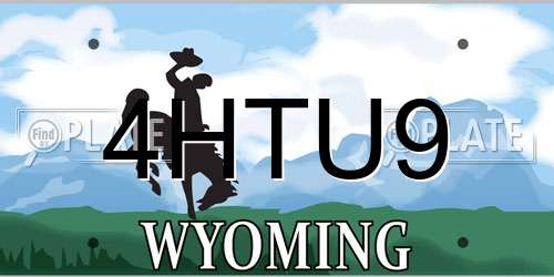 4HTU9 Wyoming License Plate