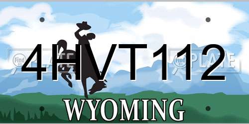 4HVT112 Wyoming License Plate