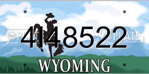 4I48522 Wyoming License Plate