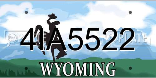 4IA5522 Wyoming License Plate