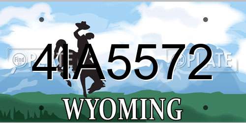 4IA5572 Wyoming License Plate