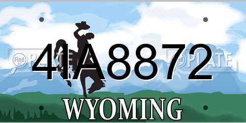 4IA8872 Wyoming License Plate