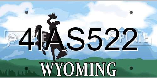 4IAS522 Wyoming License Plate