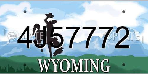 4J57772 Wyoming License Plate