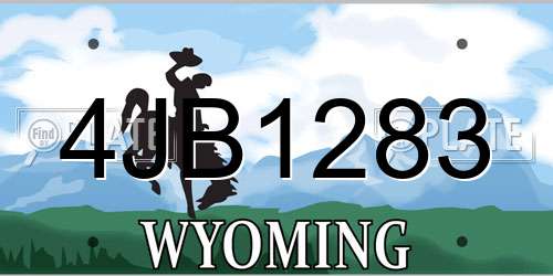 4JB1283 Wyoming License Plate