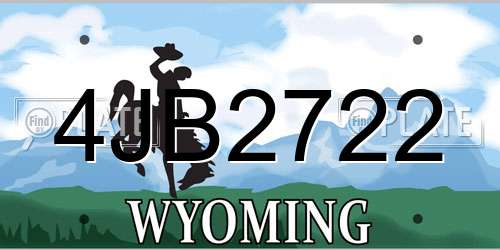 4JB2722 Wyoming License Plate