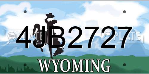 4JB2727 Wyoming License Plate