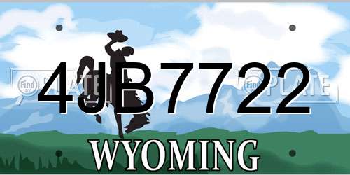 4JB7722 Wyoming License Plate