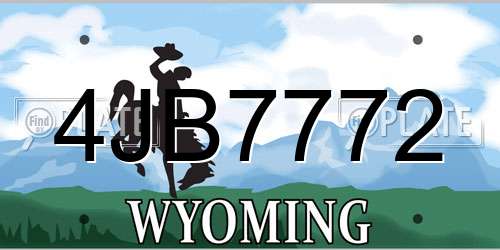 4JB7772 Wyoming License Plate