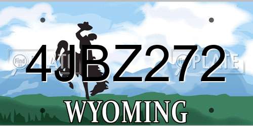 4JBZ272 Wyoming License Plate