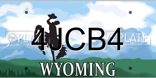 4JCB4 Wyoming License Plate