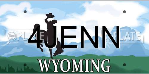4JENN Wyoming License Plate