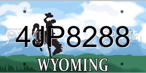 4JP8288 Wyoming License Plate