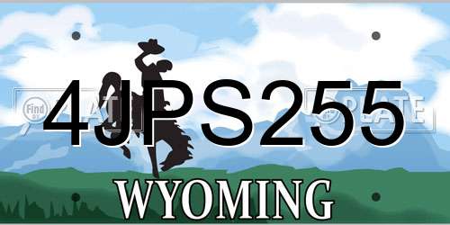 4JPS255 Wyoming License Plate