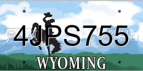 4JPS755 Wyoming License Plate