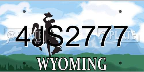 4JS2777 Wyoming License Plate