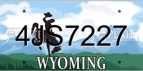 4JS7227 Wyoming License Plate