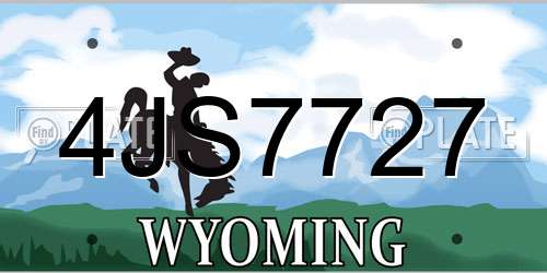 4JS7727 Wyoming License Plate