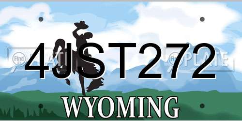 4JST272 Wyoming License Plate