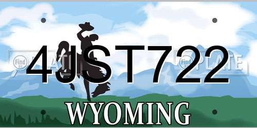 4JST722 Wyoming License Plate
