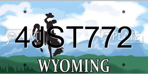 4JST772 Wyoming License Plate
