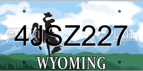 4JSZ227 Wyoming License Plate