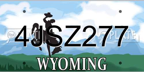 4JSZ277 Wyoming License Plate
