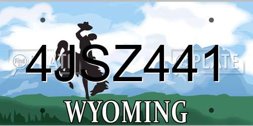 4JSZ441 Wyoming License Plate