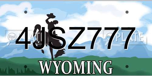 4JSZ777 Wyoming License Plate