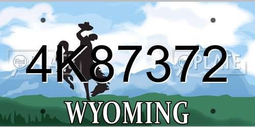 4K87372 Wyoming License Plate