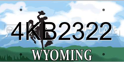 4KB2322 Wyoming License Plate