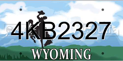 4KB2327 Wyoming License Plate