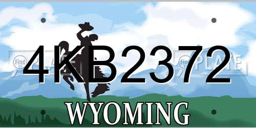 4KB2372 Wyoming License Plate