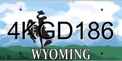 4KGD186 Wyoming License Plate
