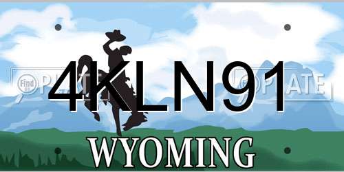 4KLN91 Wyoming License Plate