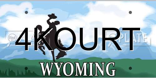 4KOURT Wyoming License Plate
