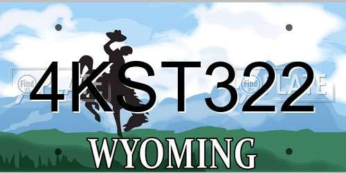 4KST322 Wyoming License Plate